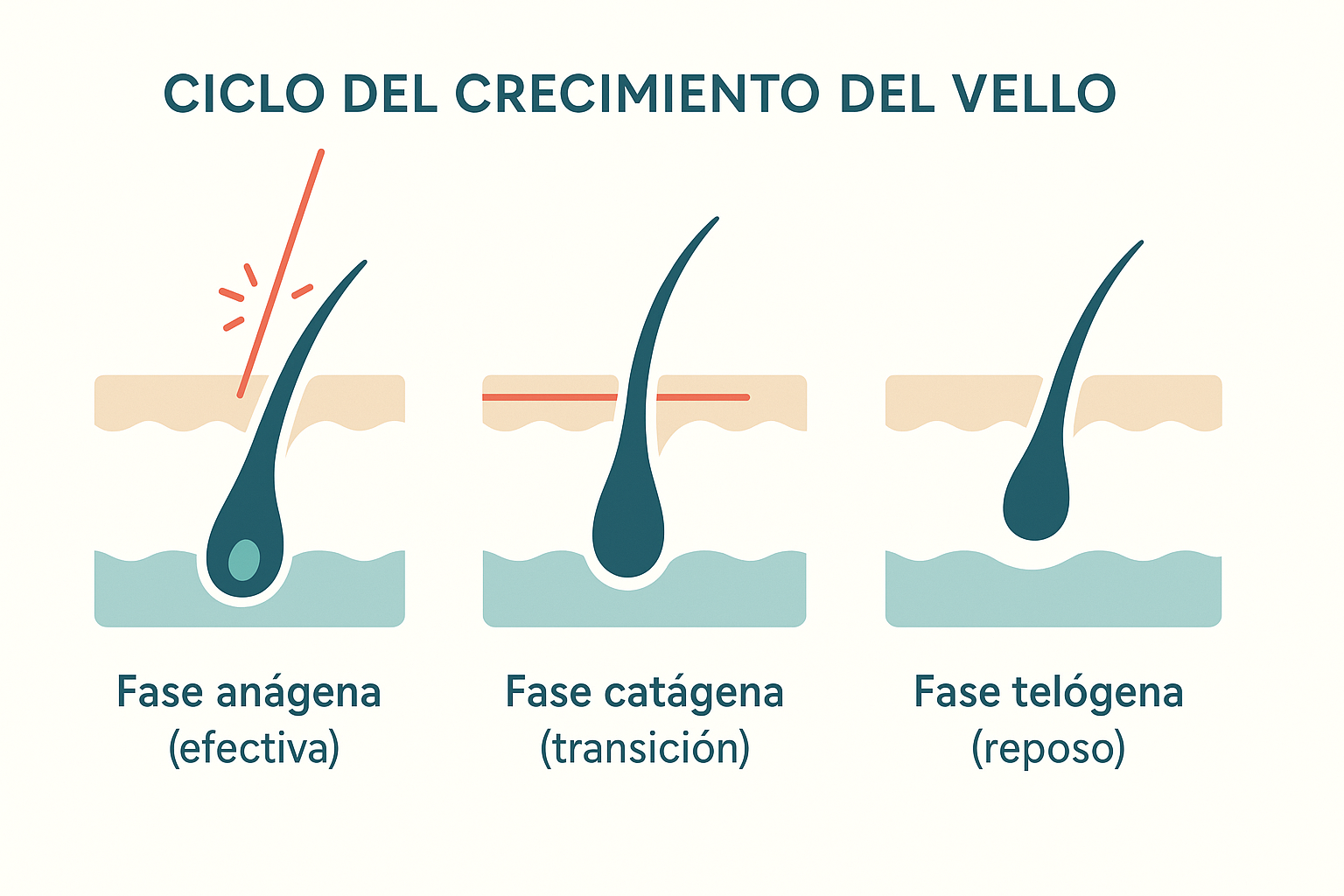 ciclo del vello y láser
